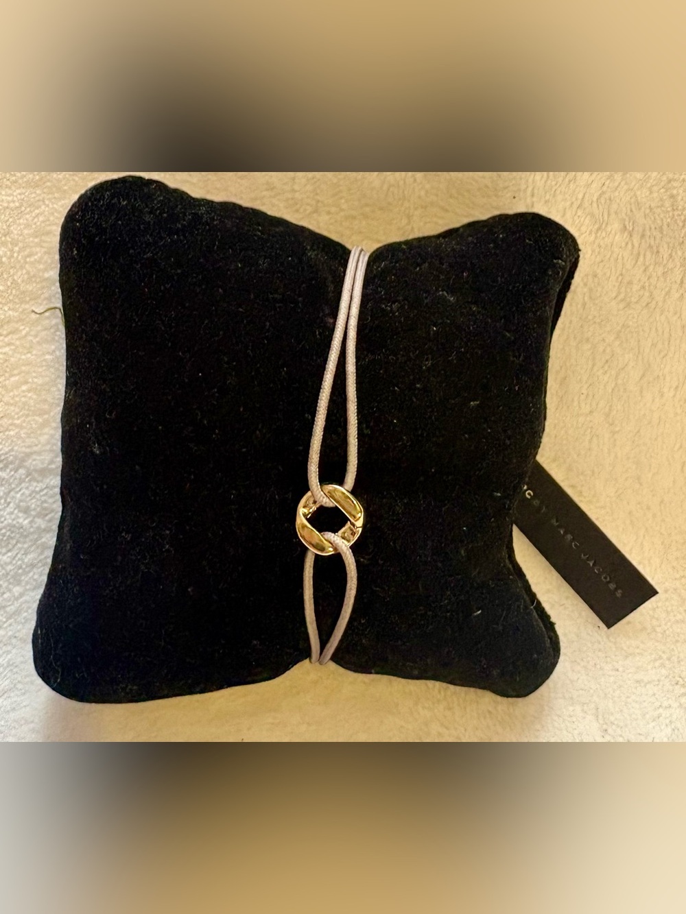 Marc By Marc Jacobs Gold Ring Accent Grey Cord Bracelet
